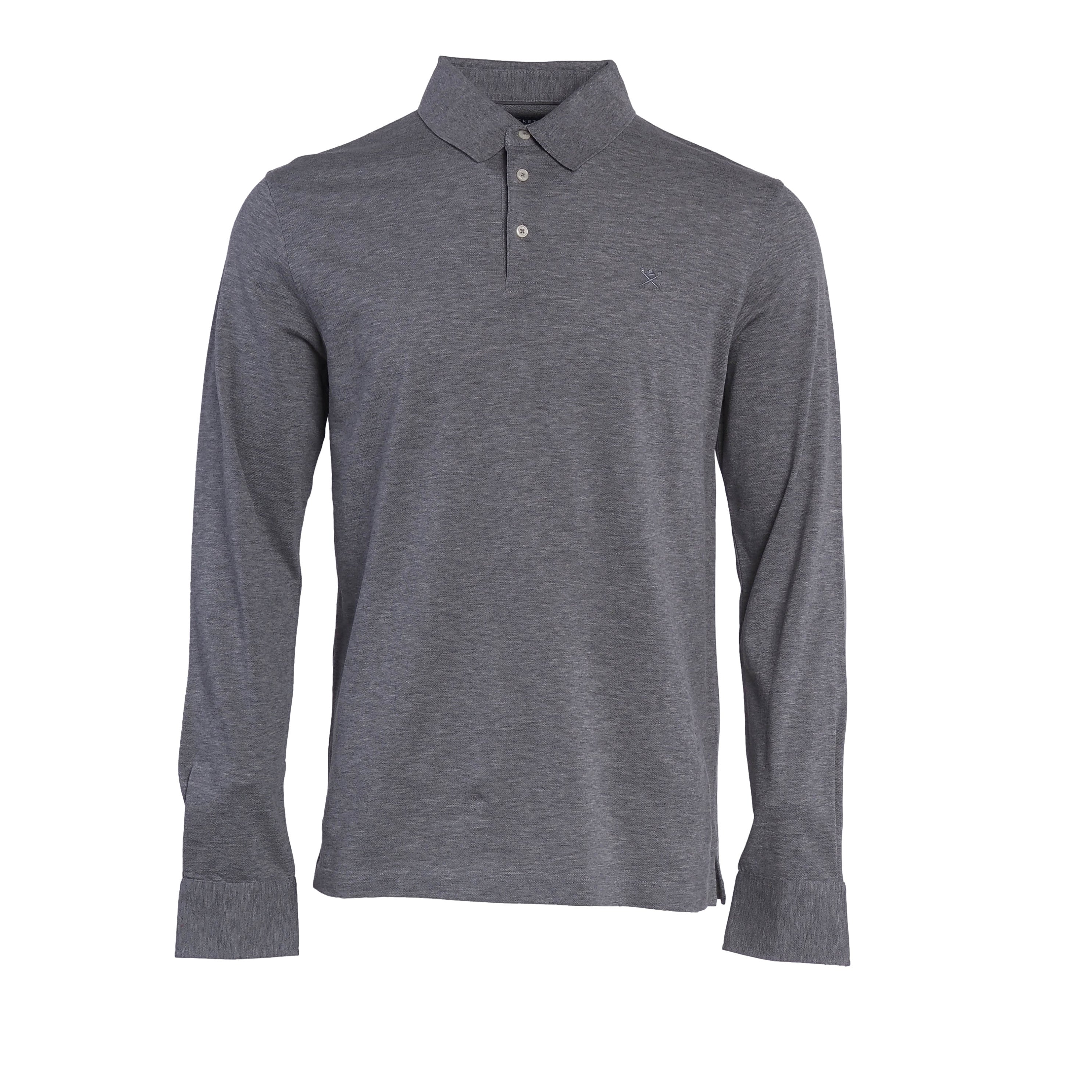 Hackett London Top Shirt Collared Logo Grey Size M HM550945