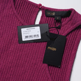 Maje Women's Pink Rib Knit Asymmetric Tank Top Size 36 FR 8 UK 4 US MFPPU00492