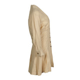 Sandro Damen-Kurzkleid aus beiger Viskose und „ Leinen “, Größe 34 FR, 6 UK, 2 US, SFPRO01745
