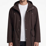 Sandro Men's Brown 100% Cotton Hooded Parka Size S SHPMA00350