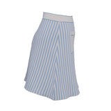 Sandro Women's Blue Knit Short Striped Skirt Size 38FR 10UK 6US SFPJU01134