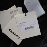 Sandro Women's Navy Belted Wool Blend Long Coat Size 38 FR 10 UK 6 US SFPOU00468
