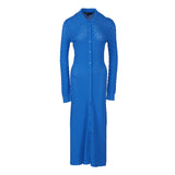 Maje Women's Blue Pointelle Knit Midi Dress Size 36 FR 8 UK 4 US MFPCA00292