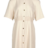 Sandro Damen-Kurzkleid in Beige mit Knopfleiste, Größe 42, FR 12, UK 10, US SFPRO03597