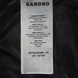 Sandro Women's Navy Belted Wool Blend Long Coat Size 38 FR 10 UK 6 US SFPOU00468