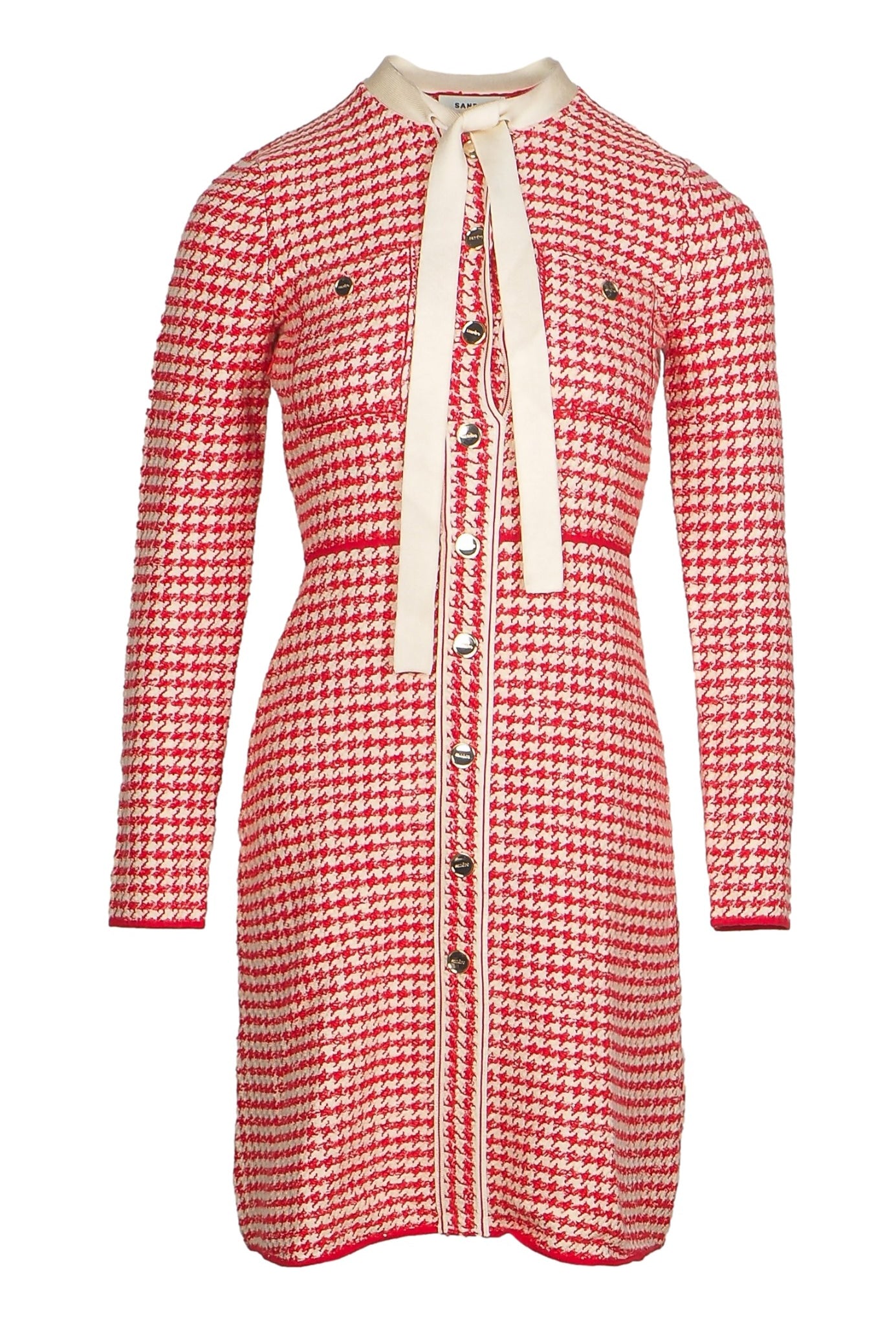 Sandro Women's Red Knit Wool Blend Short Dress Size 34 FR 6 UK 2 US SFPRO02148