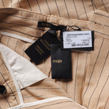 Maje Women's Beige Striped Linen Blend Trousers Size 38 FR 10 UK 6 US MFPPA00408