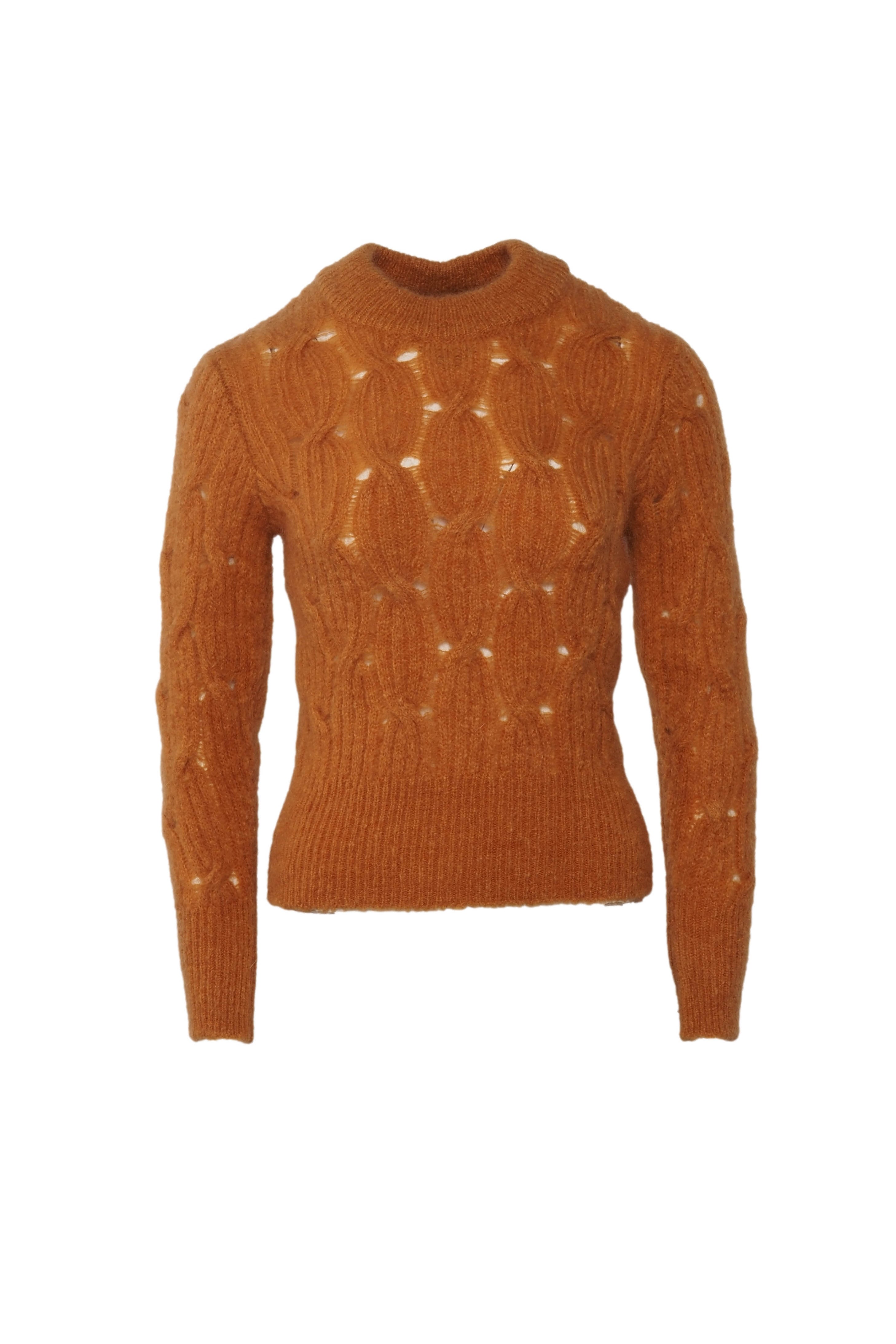 Sandro Women's Camel Knit Mohair Blend Sweater Size 34 FR 6 UK 2 US SFPPU01319