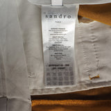 Sandro Women's Gold Linen Blend Wide Leg Trousers Size 36 FR 8 UK 4US SFPPA00740