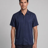 Sandro Men's Navy Short Sleeve Viscose Polo Shirt Size M SHPCM01017