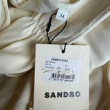 Sandro Women's Ecru Knit Gathered Midi Dress Size 34 FR 6 UK 2 US SFPRO03028