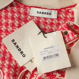 Sandro Damenkleid, rot, „ Strick  “, aus einer Mischung ausWolle , Größe 34 FR, 6 UK, 2 US, SFPRO02148