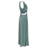 Maje Women's Green Cutout Sleeveless Long Dress Size 40 FR 12 UK 8 US MFPRO02968