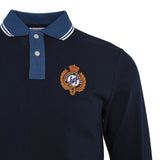 Hackett London Top-Pullover mit gesticktem Logo und Kragen „ Strick “, blau, Größe S, HM550961