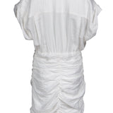 Sandro Damenkleid, weiß, ärmellos, drapiert, kurz, Größe 40FR, 12UK, 8US, SFPRO03529