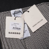 Sandro Women's Black Houndstooth Pleated Skirt Size 36 FR 8 UK 4 US SFPJU00928