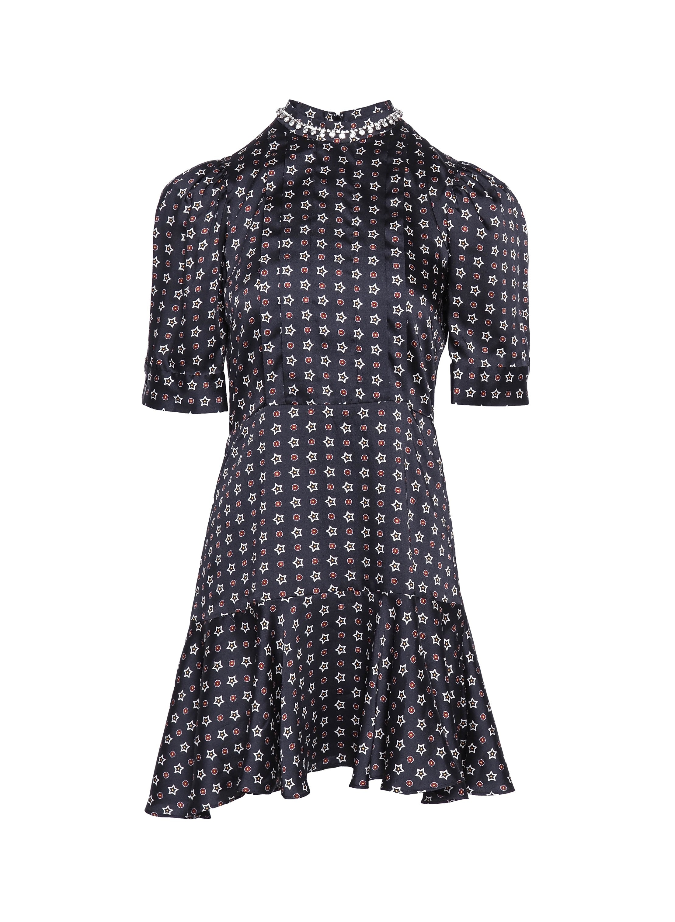 Sandro Paris Women's Black Satin Short Dress Size 34FR 6UK 2US SFPRO03246
