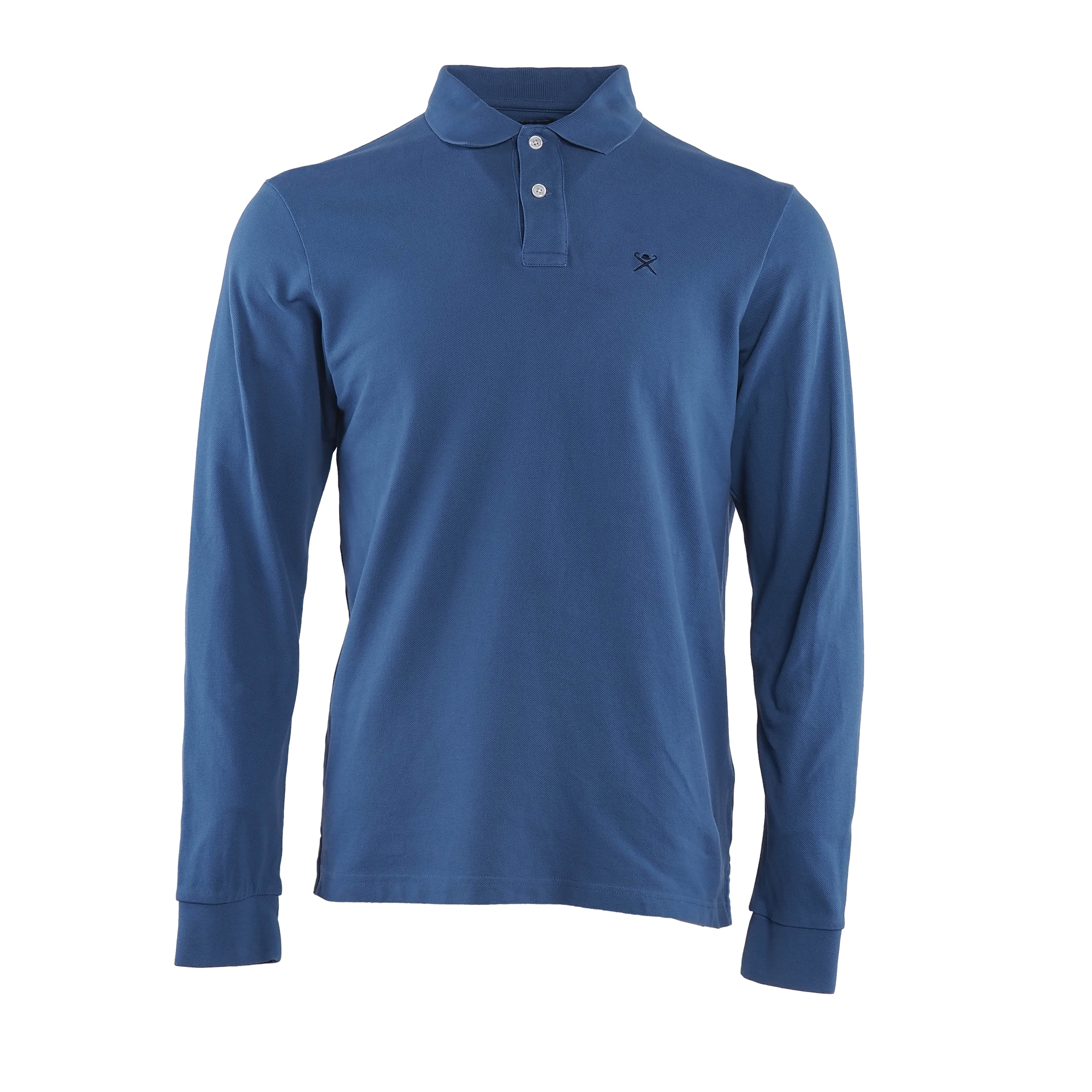 Hackett London Men's Blue 100% Cotton Long Sleeve Polo Shirt Size L HM550988