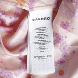 Sandro Paris Women's Multicolour Short Sleeve Silk Shirt Size 0 XS SFPCM00720