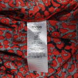 Maje Women's Red 100% Viscose Leopard Print Midi Dress Size 1 S 8 H18RIVELE