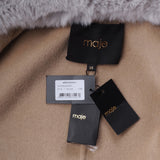 Maje Women's Grey Fur Wool Blend Long Coat Size 38 FR 10 UK 6 US MFPOU00911
