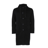 Sandro Men's Black Hooded Wool Long Coat Size S SHPMA00122