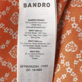 Sandro Women's Orange Floral Satin Short Dress Size 40 FR 12 UK 8 US SFPRO02264