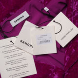 Sandro Women's Purple Open Back Velvet Dress Size 40 FR 12 UK 8 UK SFPRO02699