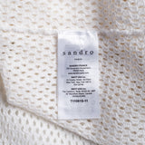 Sandro Paris Men's Ecru Open Knit Short Sleeve Cotton T-Shirt Size S T11061S
