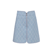 Sandro Paris Women's Blue Front Zip Short Skirt Size 34 FR 6 UK 2 US SFPJU00611