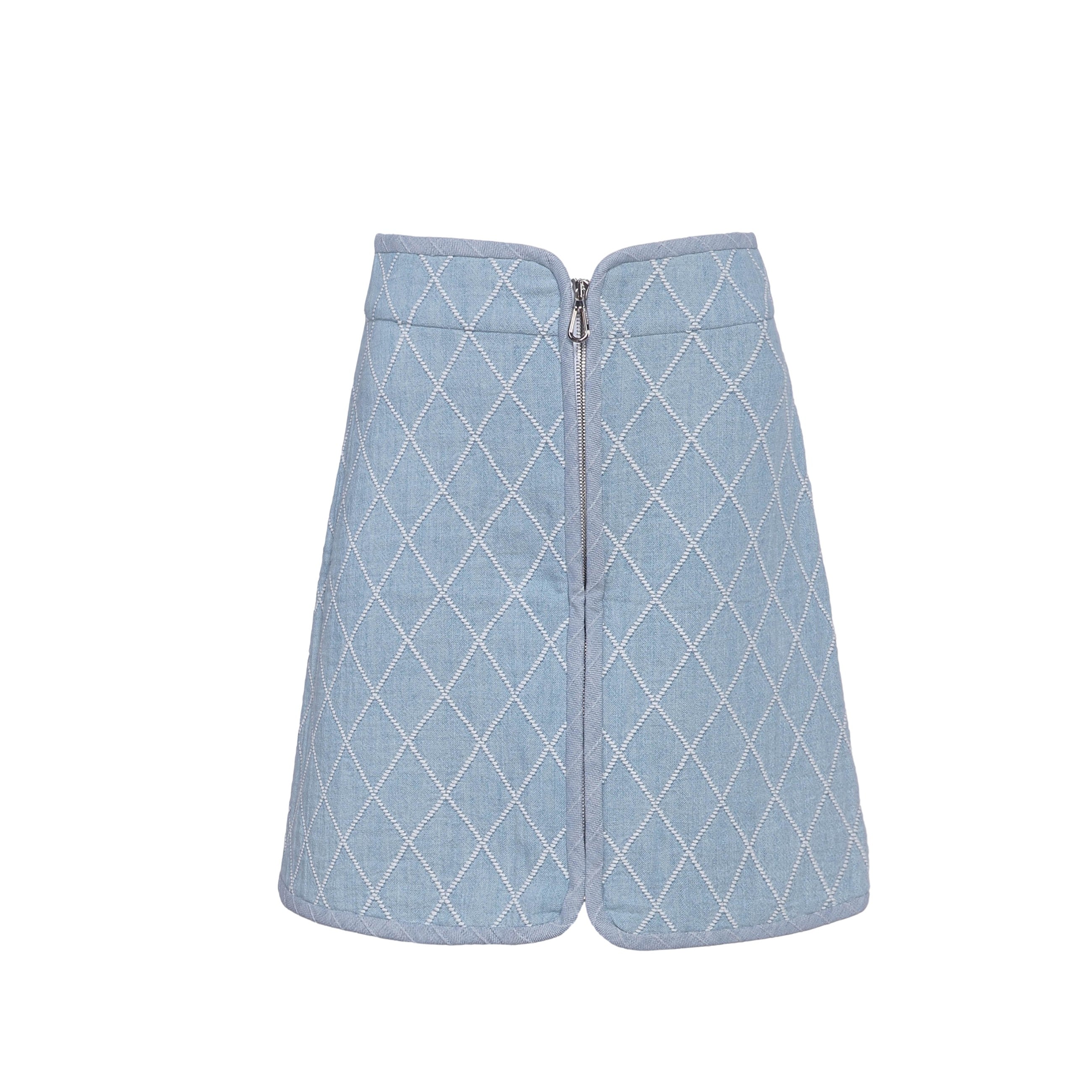 Sandro Paris Women's Blue Front Zip Short Skirt Size 34 FR 6 UK 2 US SFPJU00611