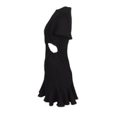 Sandro Women's Black Ruffle Cut Out Short Dress Size 36 FR 8 UK4 US SFPRO02477