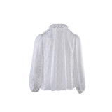 Sandro Women's White Long Sleeve VIscose Blouse Size 36 FR 8 UK 4 US SFPTO00402
