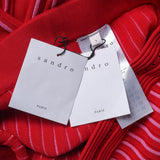 Sandro Paris Women's Red Knitted Striped Long Skirt Size 36 FR 8 UK 4 US J2453E