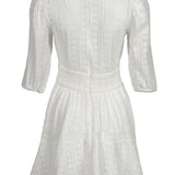 Sandro Women's Ecru Broderie Anglaise Dress Size 36 FR 8 UK 4 US SFPRO02192