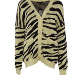 Maje Women's Yellow Zebra Print Cardigan Size 38 FR 10 UK 6 US MFPCA00345