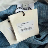 Sandro Paris Women's Blue Wide Leg Tweed Trousers Size 34 XS 6 SFPPA01377