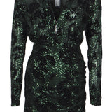 Maje Women's Green Long Sleeve Sequin Short Dress Size 40 FR 12UK 8US MFPRO02725