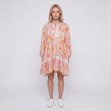 Maje Women's Pink Silk Blend Short Floral Dress Size 36 FR 8 UK 4 US MFPRO02510