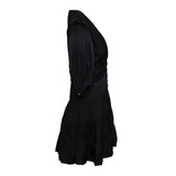 Sandro Women's Black V-Neck Satin Short Dress Size 36 FR 8 UK 4 US SFPRO02553