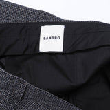 Sandro Men's Grey Houndstooth 100% Wool Trousers Size 38 FR 30 US SHPPA00919