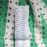 Maje Women's Green Crochet Knit Striped Top Size 40 FR 12 UK 8 US MFPPU00487