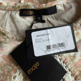 Maje Women's Pink Floral Cotton Blouse Size 38 FR 10 US 6 US MFPCM00266