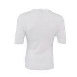 Sandro Men's Ecru Knitted Short Sleeve Viscose T-Shirt Size S SHPTR00152
