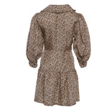 Sandro Women's Beige Floral 100% Silk Dress Size 38 FR 10 UK 6 US SFPRO02515