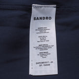 Sandro Men's Navy Short Sleeve Viscose Polo Shirt Size M SHPCM01017