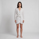 Sandro Paris Women's White Linen Blend Dress Size 38 FR 10 UK 6 US SFPRO01135