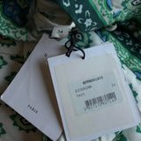 Sandro Women's Green Linen Blend Printed Dress Size 34 FR 4 UK 2 US SFPRO01203
