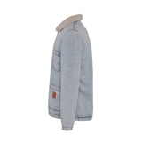 Sandro Men's Blue Faded Denim Worker Jacket Size S SHPBL00837