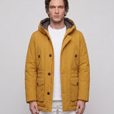 Hackett London Men's Yellow Hooded Thermal Insulation Tech Parka Size L HM402691